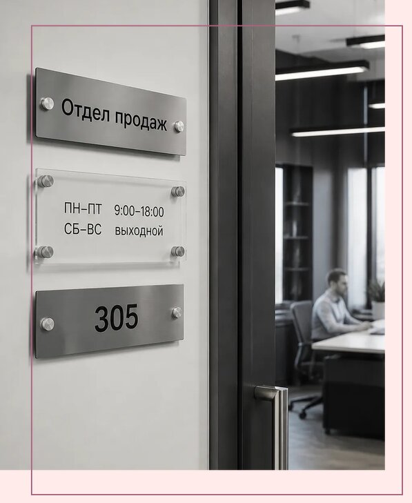Офисные таблички на дверь в Фурманове по цене от 4992 р. | Аванза-Фрв